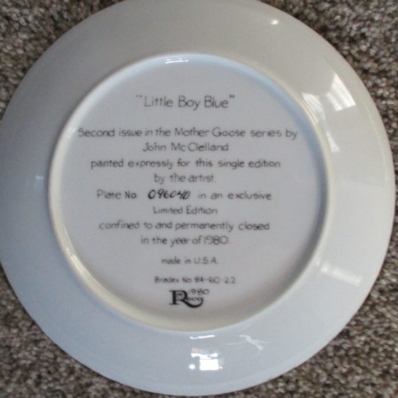 Little Boy Blue Mother Goose 1980 Reco Collectible Plate John McClelland w/Box - Picture 4 of 5